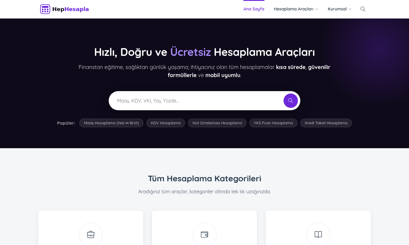 Hephesapla home page on desktop