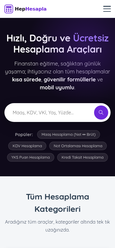 Hephesapla home page on mobile
